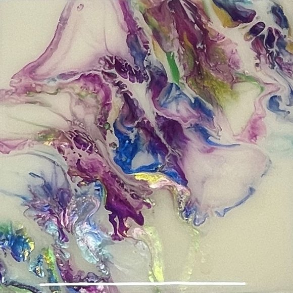 NWOT Fluid Art Painting on Wood Abstract Art